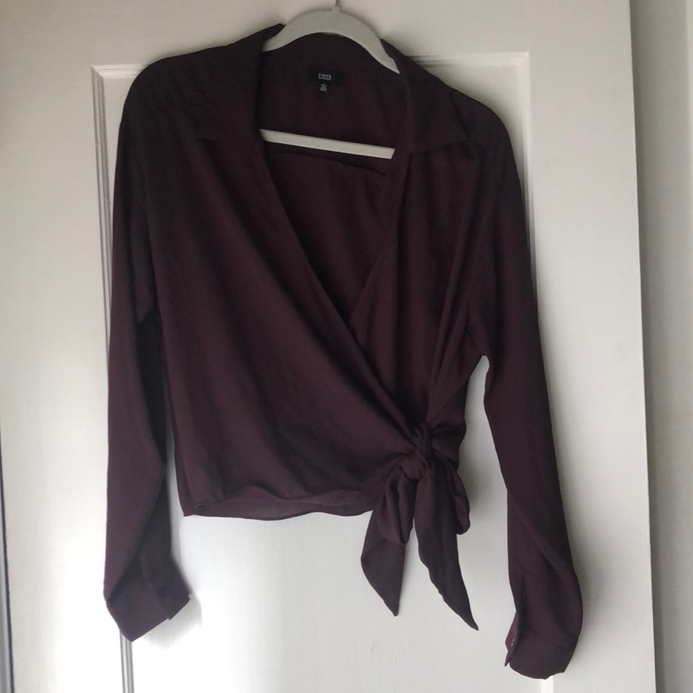 Urban Outfitters Burgundy Wrap Top